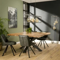 Melbourne Tables À Manger En Bois|Tables À Manger Rectangulaires|Table salle à manger bois massif pied mikado 200 cm