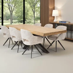 Melbourne Tables À Manger En Bois|Tables À Manger Rectangulaires|Table salle à manger bois massif pied mikado 200 cm