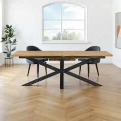 Melbourne Tables À Manger En Bois|Tables À Manger Rectangulaires|Table salle à manger bois massif pied mikado 200 cm