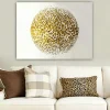 Tableaux / Toiles|Tableau abstrait blanc et or – sphère texturée