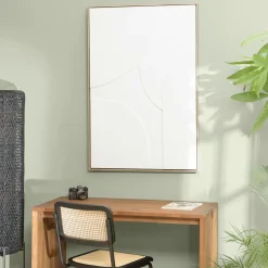 Tableaux / Toiles|Tableau beige formes géométriques en relief 83 x 123 cm