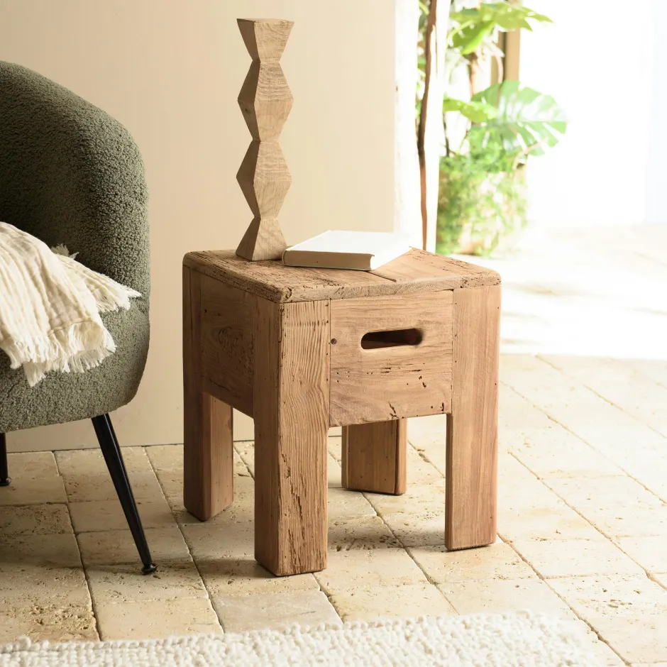 DENVER Univers Déco·Maison De Campagne|Bouts De Canapé En Bois|Tabouret / bout de canapé pin recyclé