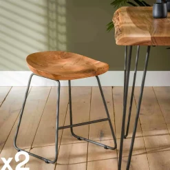 Melbourne Meubles De Salle À Manger·Tabourets|Tabouret bas bois d'acacia (lot de 2)