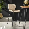 Melbourne Chaises Bouclettes|Tabouret de bar beige en bouclette (lot de 2)