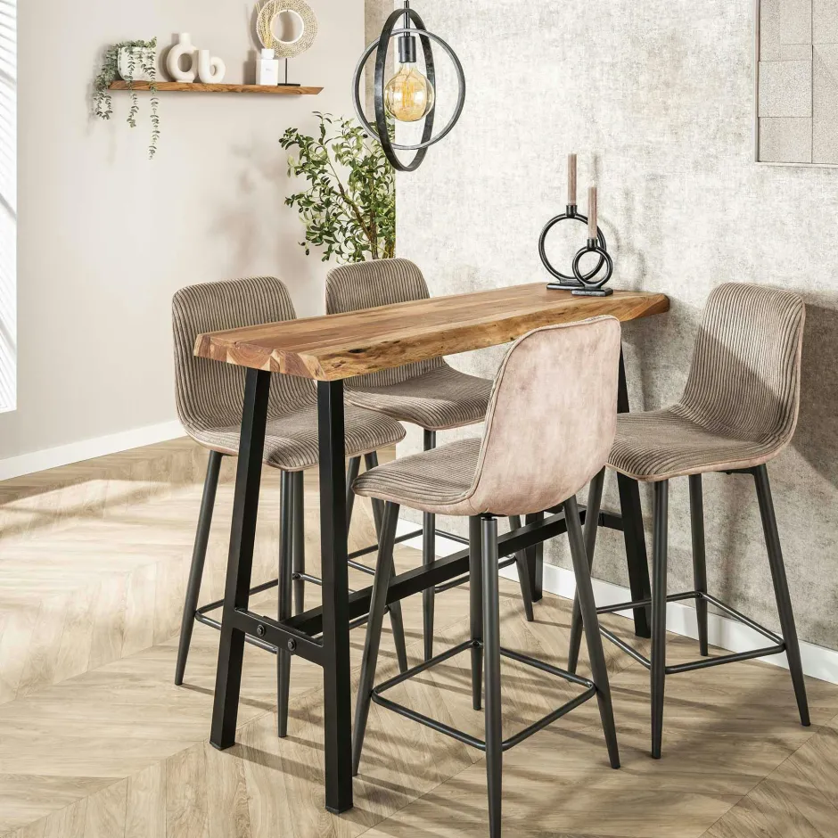 Melbourne Chaises De Bar Industrielles|Tabouret de bar bois massif métal