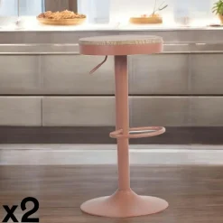 LEEDS Univers Déco·Loft Industriel|Chaises De Bar Industrielles|Tabouret de bar réglable métal blanc (lot de 2)