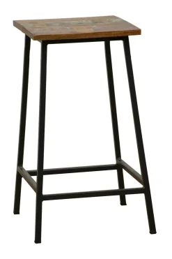 Loft / Loft Colors Meubles De Salle À Manger·Tabourets|Tabouret en Hévéa recyclé coloré et métal 40x40x60cm LOFT COLORS