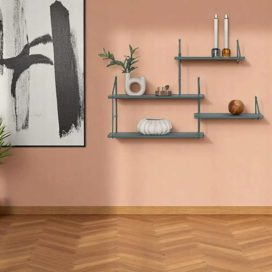 UMEA Bibliothèques En Bois|Bibliothèques En Bois|Étagère murale moderne effet bois clair - 6 niveaux