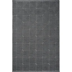 ISTANBUL Tapis|Textile·Tapis|Tapis écru contrasté – motifs bleus, 160x230 cm
