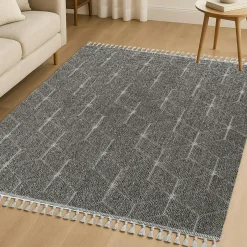 ISTANBUL Tapis|Textile·Tapis|Tapis de salon gris – effet 3D, 120x180 cm