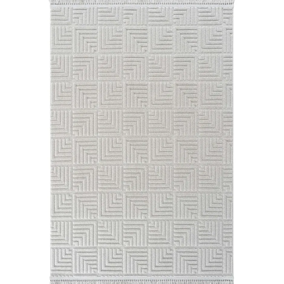 ISTANBUL Tapis|Textile·Tapis|Tapis de salon gris – motif carré, 120x180 cm