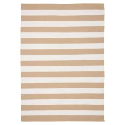 MENDOZA Tapis|Textile·Tapis|Tapis d'extérieur écoresponsable - rayures beige/blanc