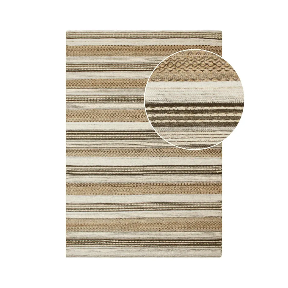 FEZ Tapis|Textile·Tapis|Tapis en jute et laine à motifs linéaires 160x230 cm