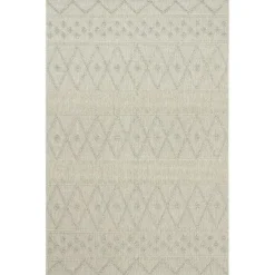 ISTANBUL Tapis|Textile·Tapis|Tapis gris motifs losanges – franges, 120x180 cm