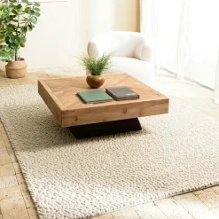 Tapis|Textile·Tapis|Tapis rectangulaire 200 x 290 cm laine bouclettes beige