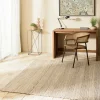 Tapis|Textile·Tapis|Tapis rectangulaire 160 x 230 cm jute et coton beige / noir