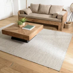 Tapis|Textile·Tapis|Tapis rectangulaire 200 x 290 cm laine tissée gris chiné