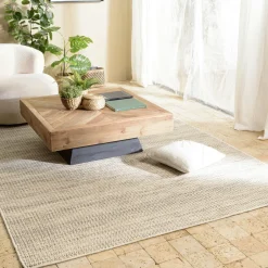 Tapis|Textile·Tapis|Tapis rectangulaire 160 x 230 cm laine tissée kaki chiné