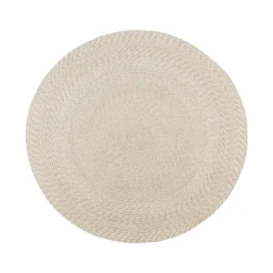 MENDOZA Tapis|Textile·Tapis|Tapis rond d’extérieur en plastique recyclé Ø120 cm - teinte sable
