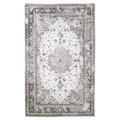 FEZ Tapis|Textile·Tapis|Tapis vintage noir et blanc à motifs traditionnels 200x300 cm