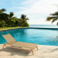 SUMMER Transats / Bains De Soleil|Transat teck et tressage couleur naturelle