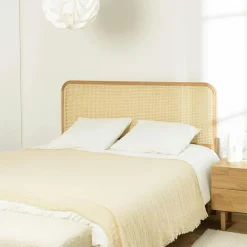 AMSTERDAM Têtes De Lit En Bois|Tête de lit 140/160 bois et rotin bords arrondis