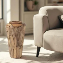 Arizona Vases|Vase décoratif en teck naturel – style artisanal