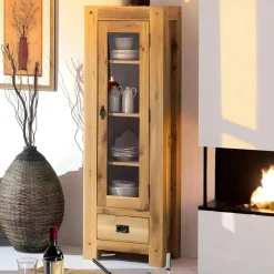 Fjord Vaisseliers Scandinaves|Vaisseliers Scandinaves|Vitrine colonne chêne massif